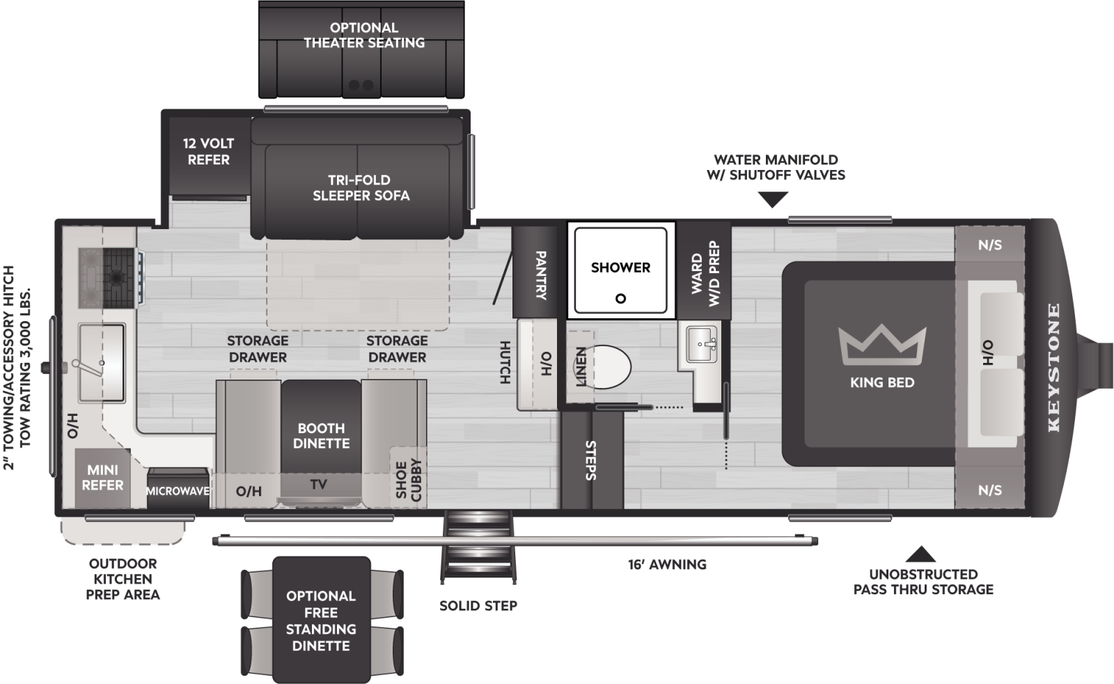 2027 Keystone RV Cougar 23MLE floorplan