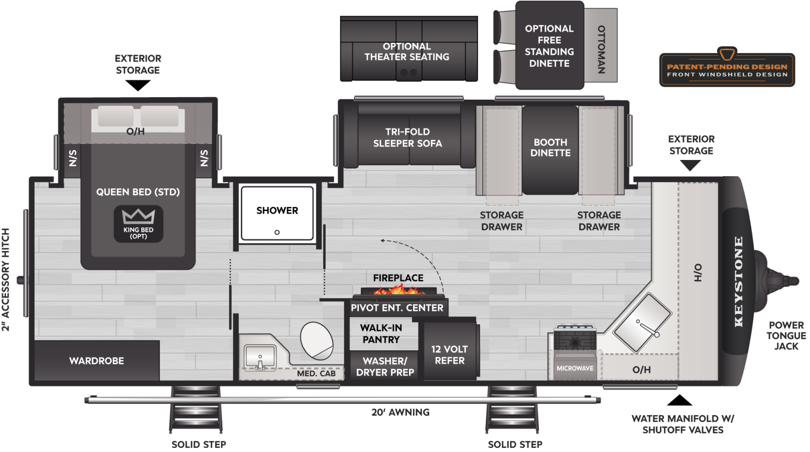 2027 Keystone RV Cougar 25FKD floorplan