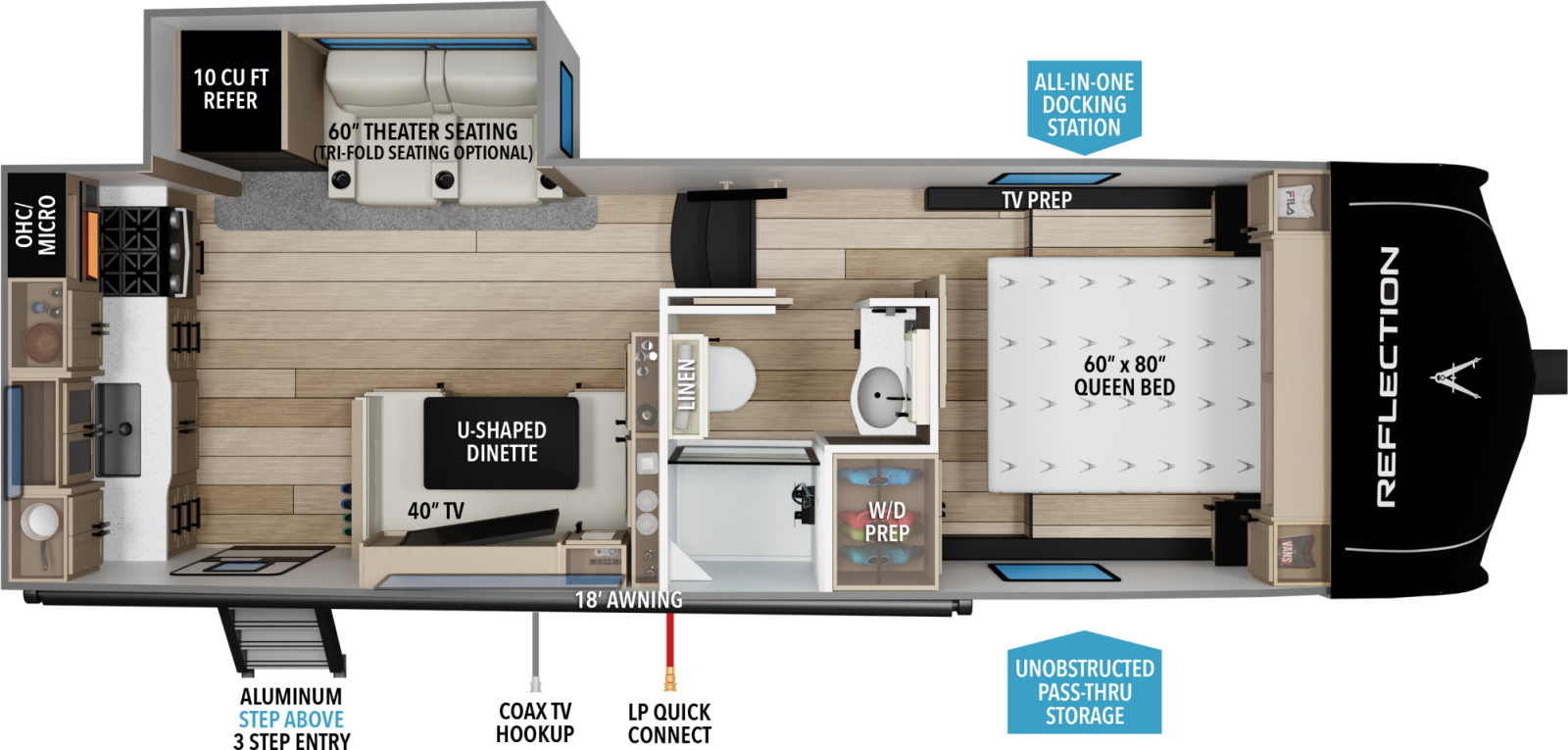 2024 Grand Design Reflection 22RK floorplan