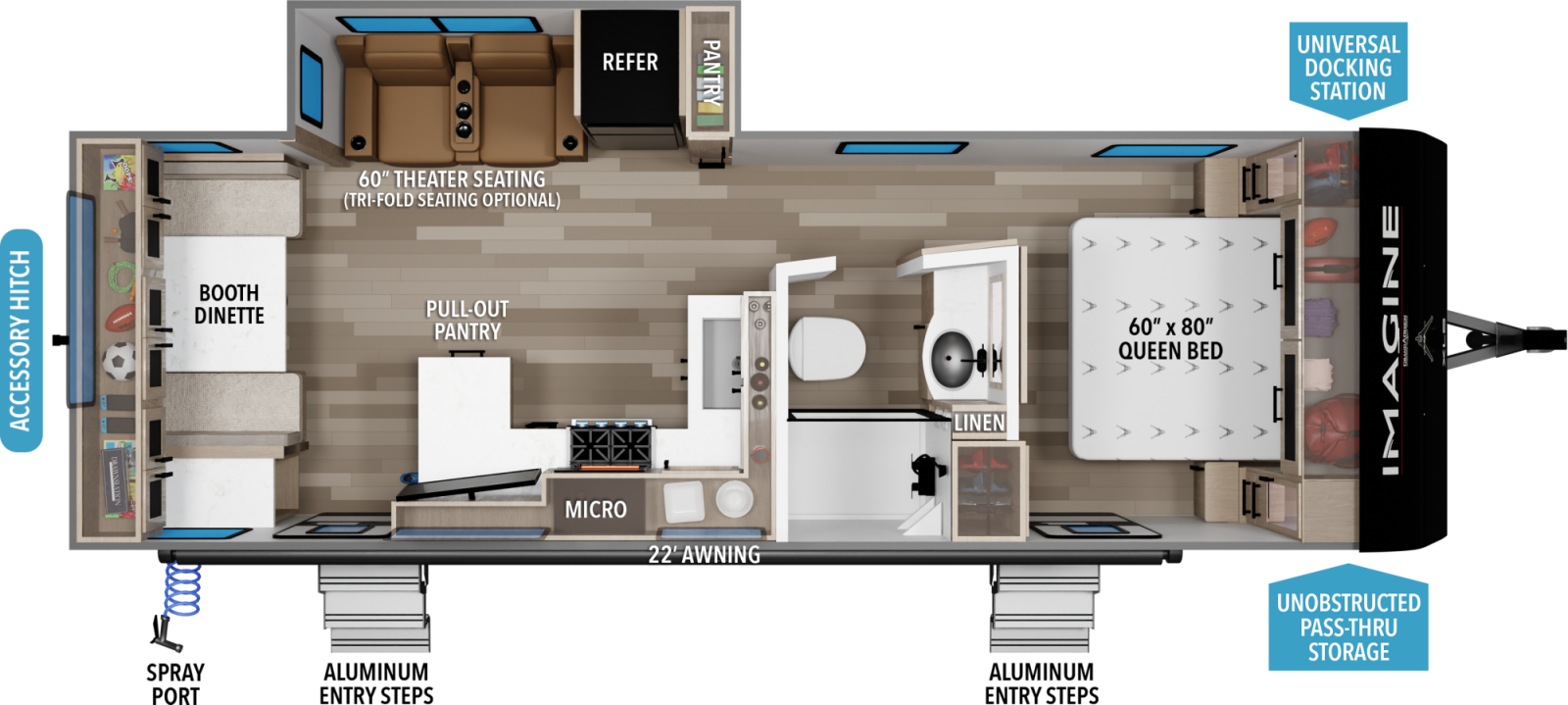 2027 Grand Design Imagine 25RLE floorplan