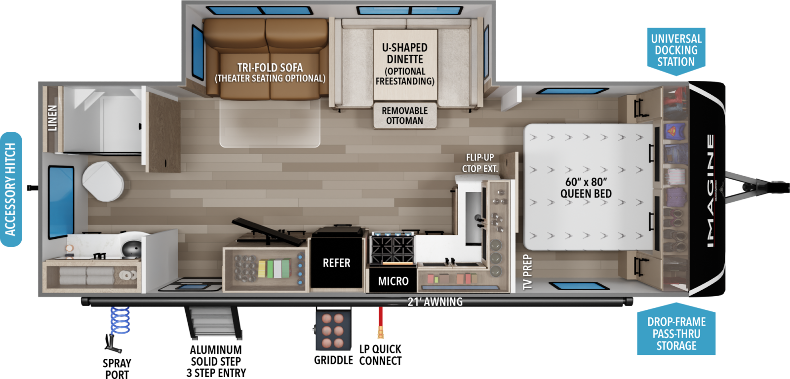 2027 Grand Design Imagine 2600RB - Travel Trailer floorplan