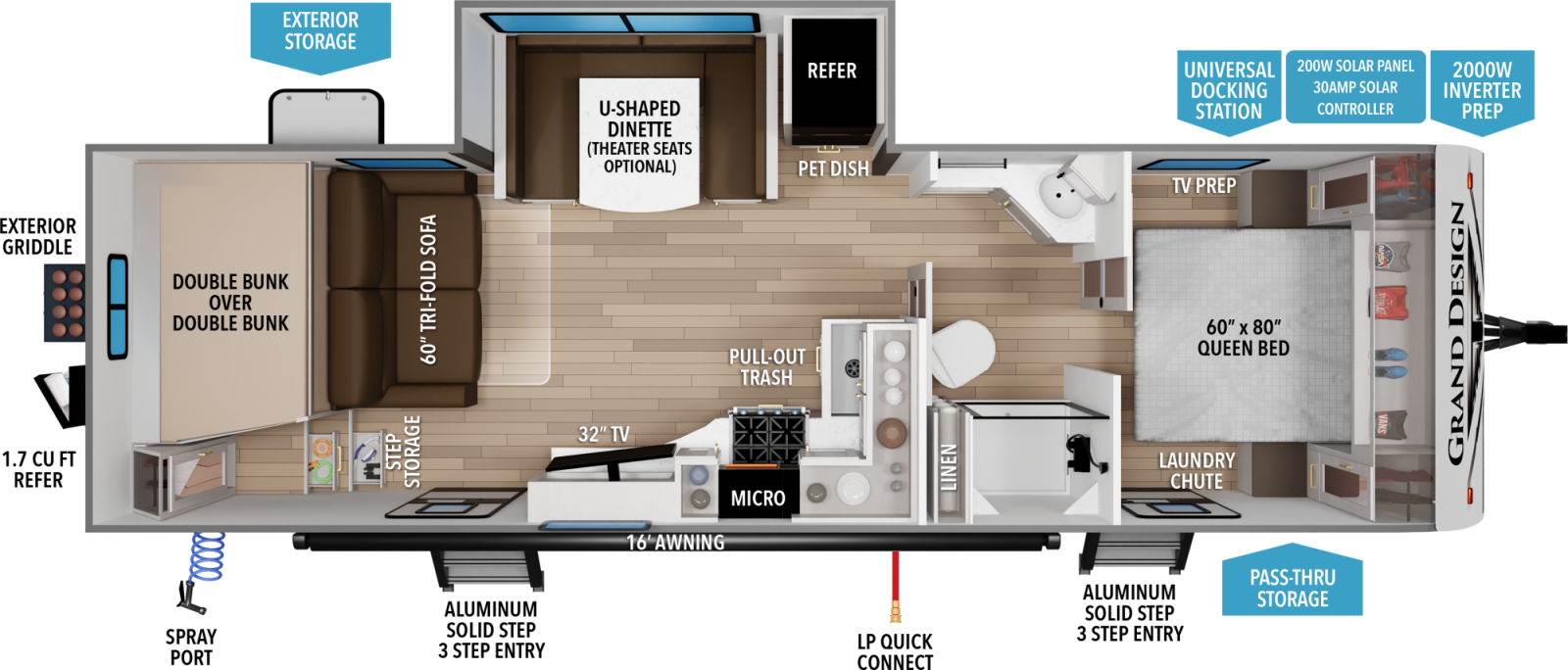 2027 Grand Design Transcend 265BHT floorplan