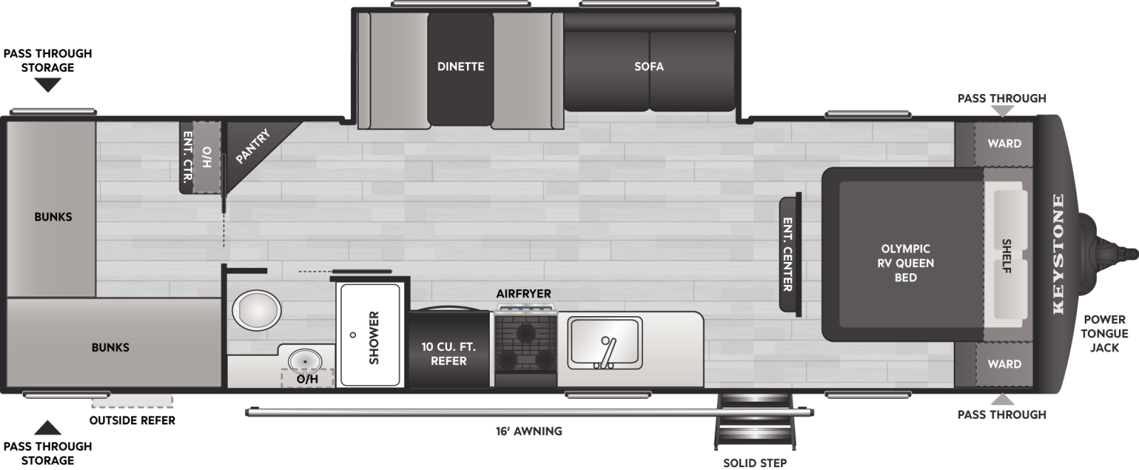 2027 Keystone RV Hideout 288BRS floorplan