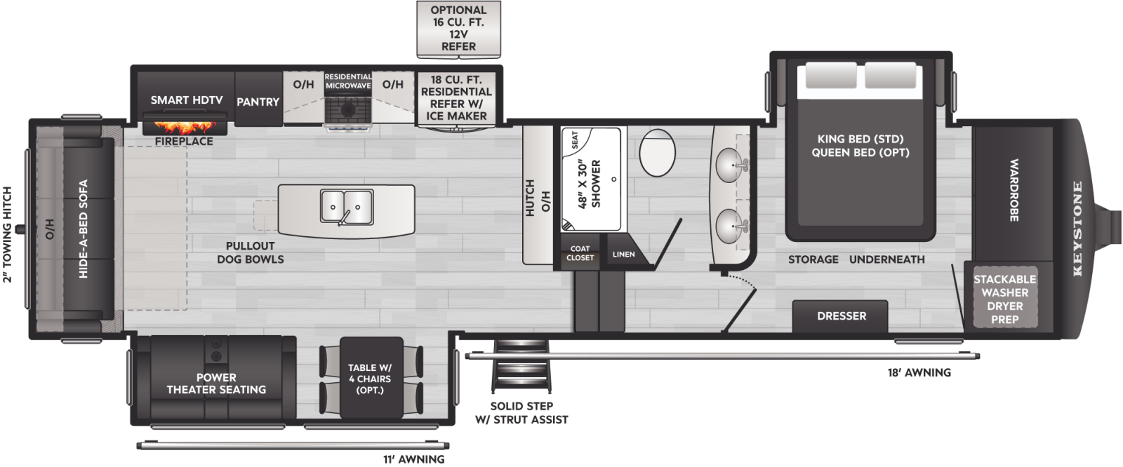 2019 Keystone RV HC Montana 331RL floorplan