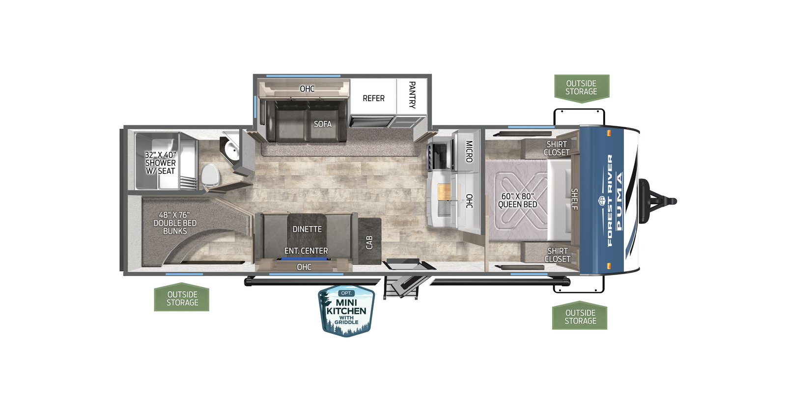 2027 Forest River RV Puma 25BHS floorplan