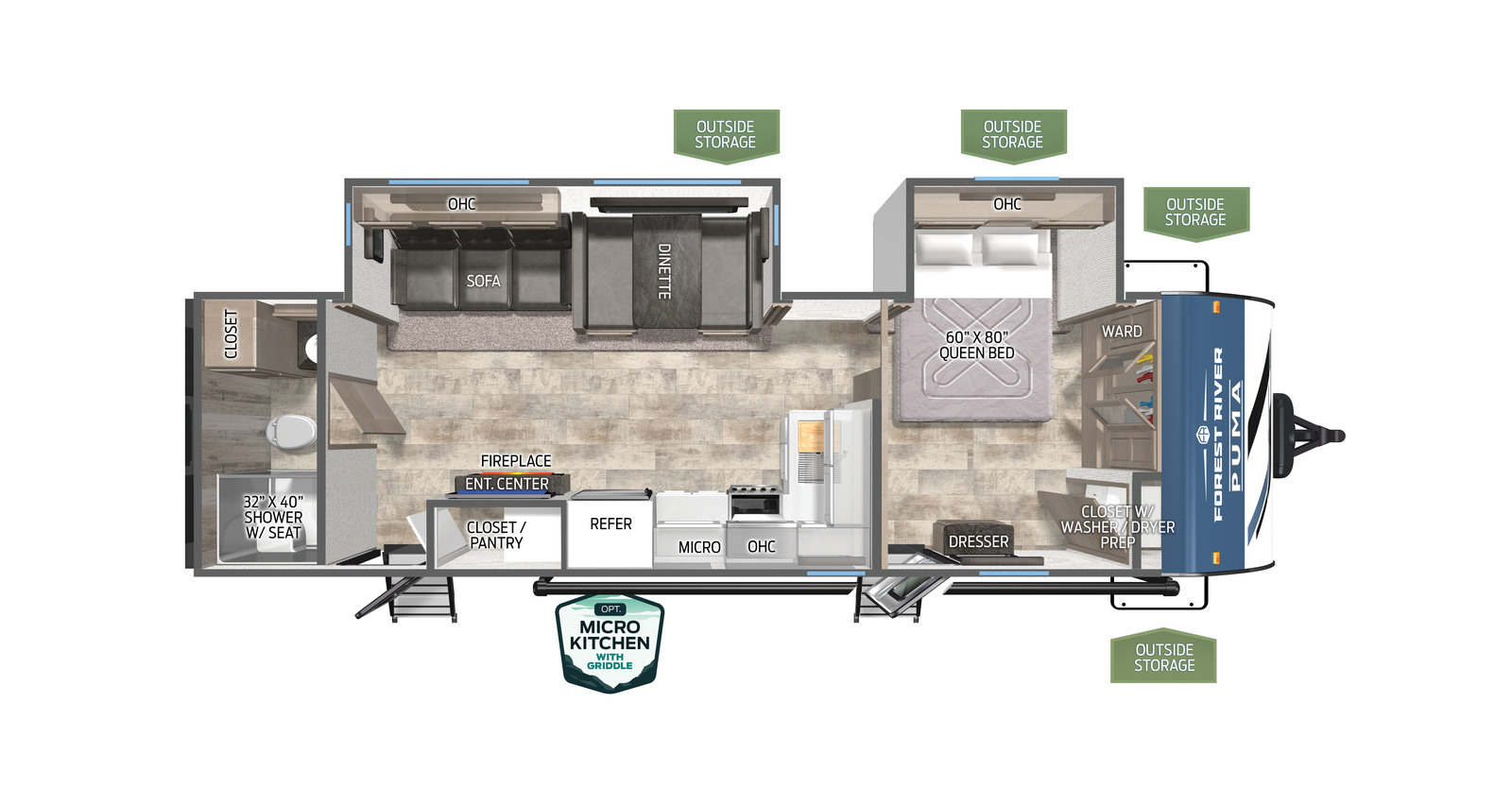 2027 Forest River RV Puma 27RBDS floorplan