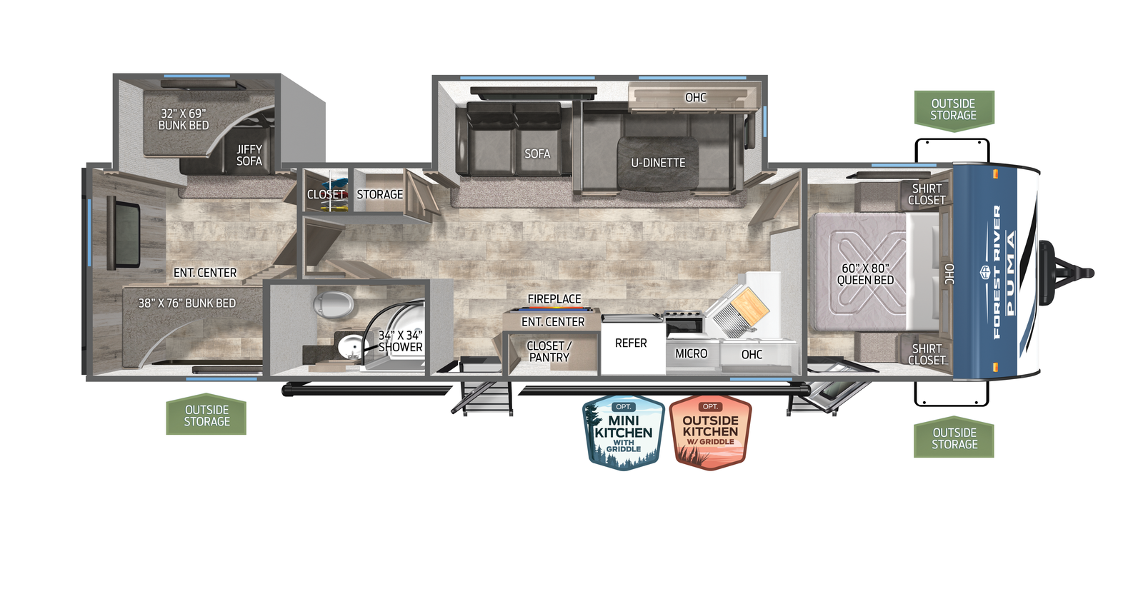 2027 Forest River RV Puma 31QBBH floorplan