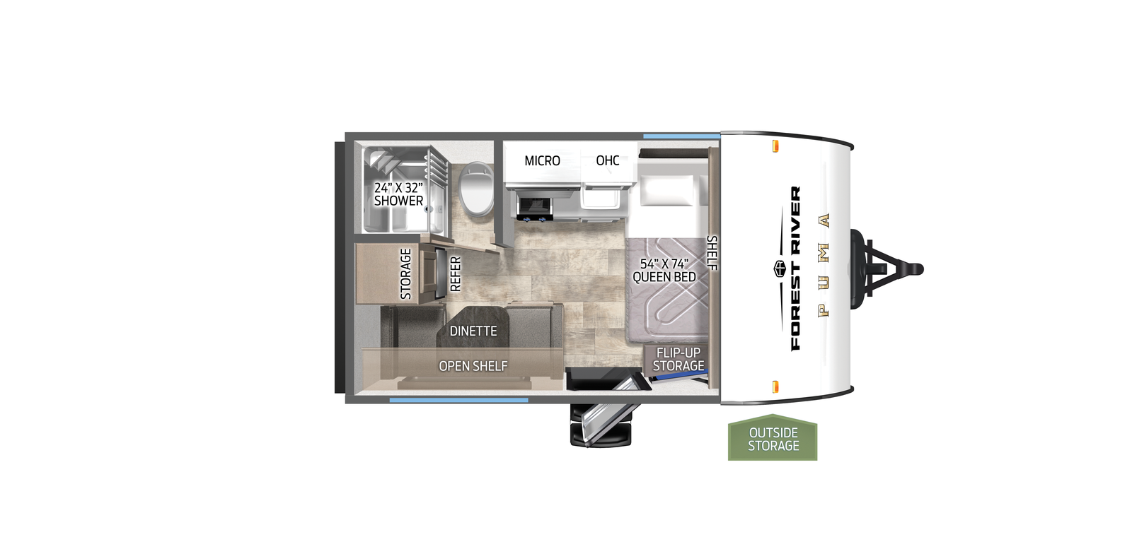 2025 Forest River RV Puma 123RDCE floorplan
