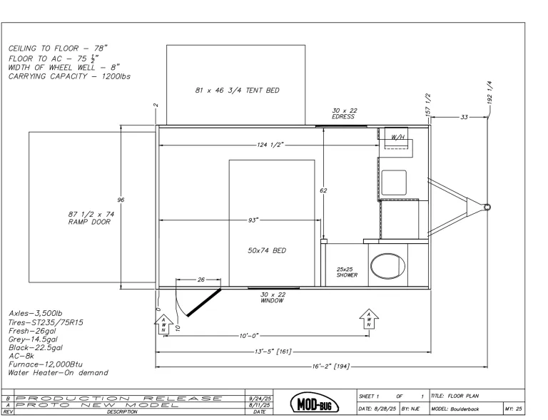 2027 Modern Buggy RV HOPPER HOP2 floorplan