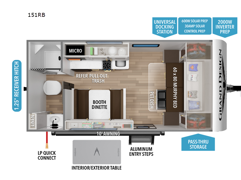 2027 Grand Design Transcend ONE 151RB floorplan