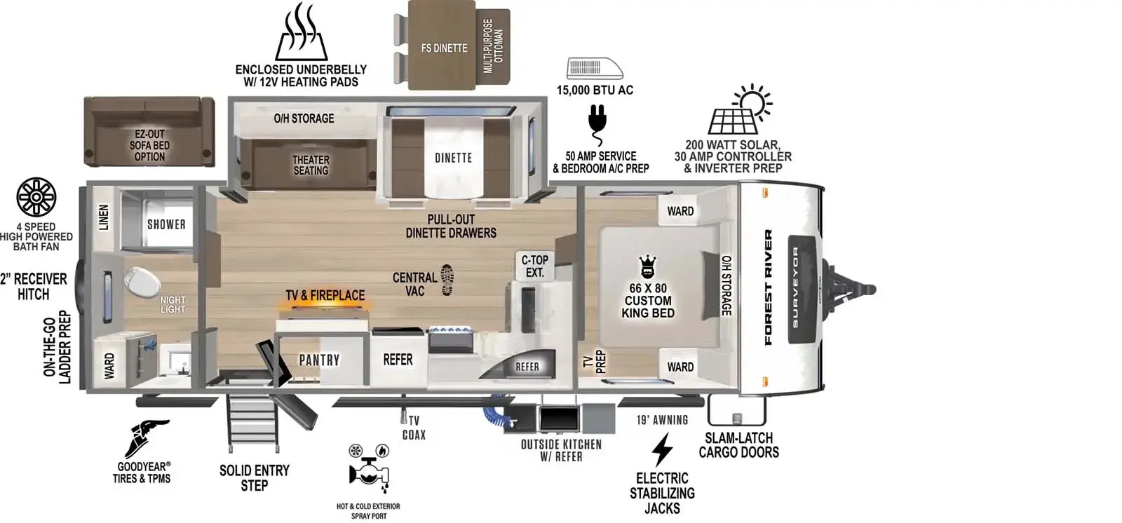 2023 Forest River RV Grand Surveyor 267RBSS floorplan