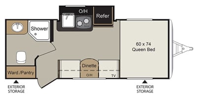 2018 Keystone RV Passport 173RBRV floorplan