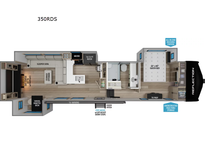 2027 Grand Design Reflection 350RDS floorplan