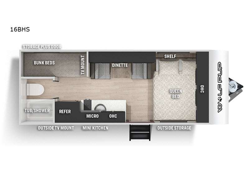 2021 CHEROKEE Wolfpup 16BHS floorplan