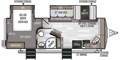 2020 Forest River RV Rockwood 2608BS floorplan