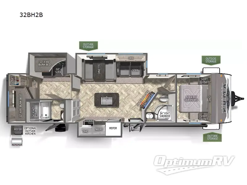 2024 Forest River RV Puma 32BH2B floorplan