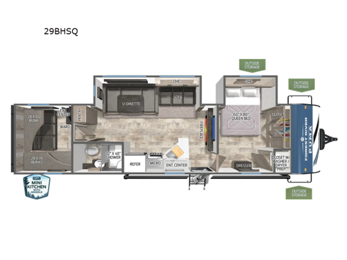 2024 Forest River RV Puma 29BHSQ floorplan