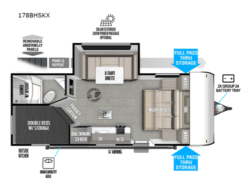 2025 Forest River RV Wildwood FSX 178BHSKX floorplan