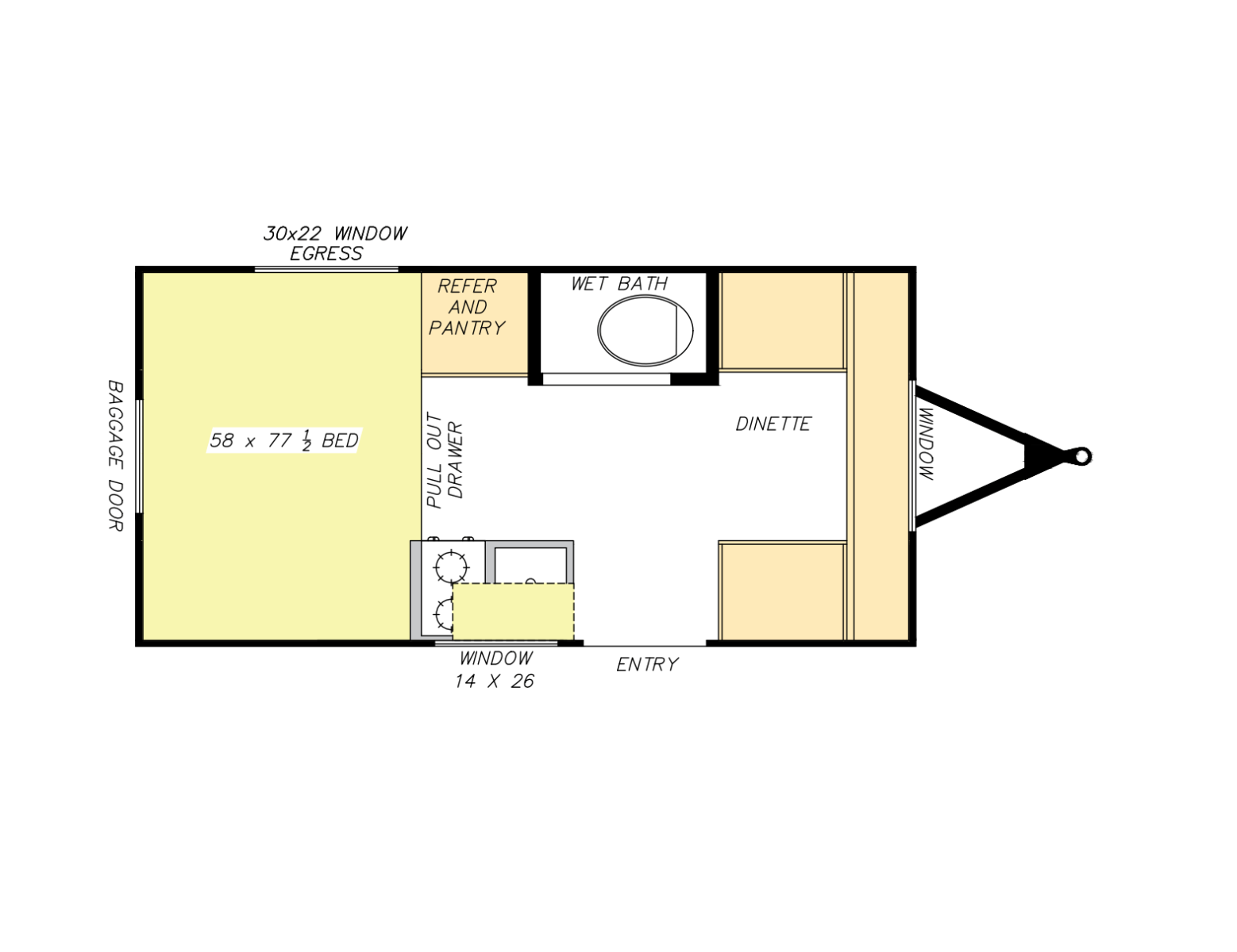 2027 Modern Buggy RV Mod Bug BB14 - Travel Trailer floorplan