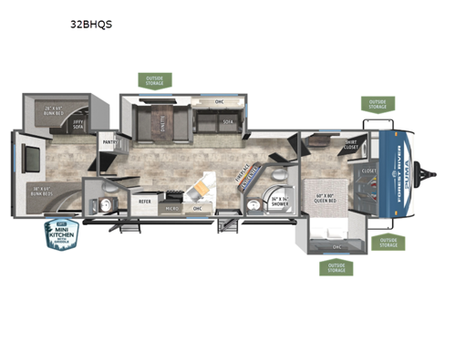 2023 Forest River RV Puma 32BHQS floorplan