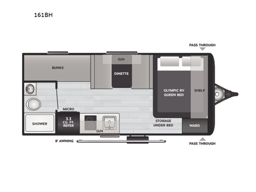 2026 Keystone RV Hideout Mini 161BH floorplan