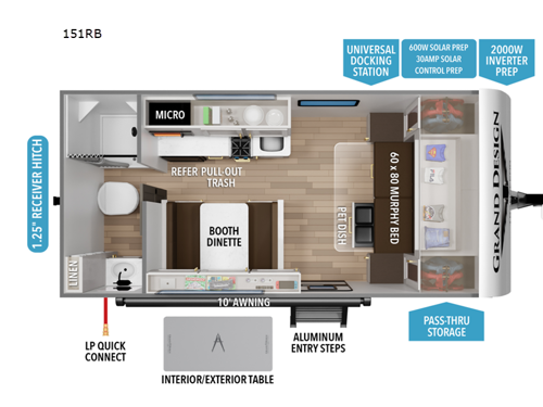 2027 Grand Design Transcend One 151RB floorplan