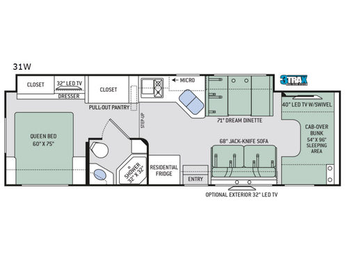 2018 Thor Motor Coach Chateau 31W floorplan