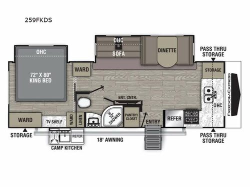 2021 Coachmen RV Freedom Express Ultra Lite 259FKDS floorplan
