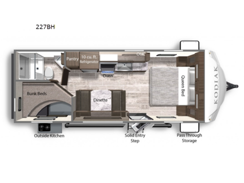 2022 Dutchmen RV Kodiak Ultra-Lite 227BH floorplan