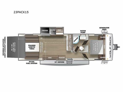 2023 Forest River RV Cherokee Wolf Pack 23PACK15 floorplan