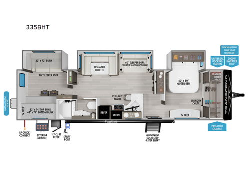 2026 Grand Design Transcend 335BHT floorplan