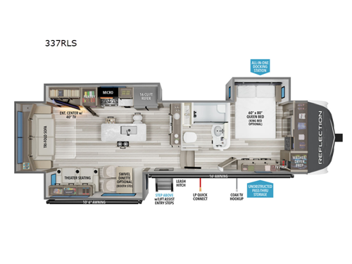 2026 Grand Design Reflection 337RLS floorplan