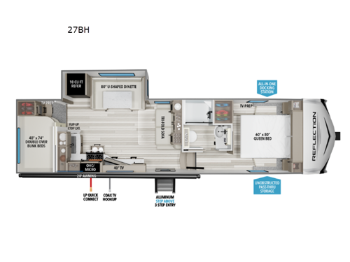 2026 Grand Design Reflection 100 Series 27BH floorplan