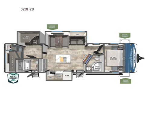 2026 Forest River RV Puma 32BH2B floorplan