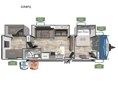 2026 Forest River RV Puma 32RBFQ floorplan