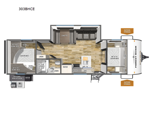 2026 Forest River RV Puma Camping Edition 303BHCE floorplan
