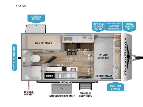 2026 Grand Design Transcend One 151BH floorplan
