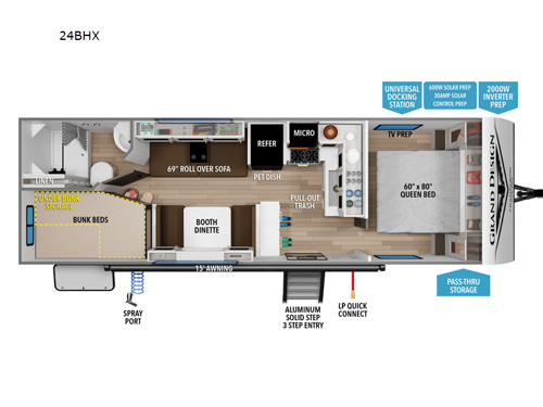 2026 Grand Design Transcend Xplor 24BHX floorplan