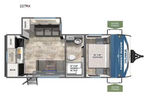 2027 Forest River RV Puma 227RK floorplan