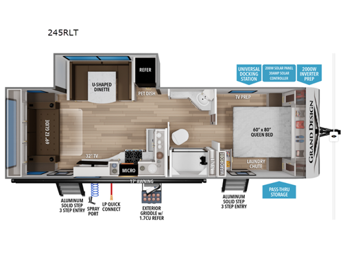 2026 Grand Design Transcend 245RLT floorplan