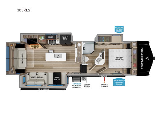2027 Grand Design Reflection 303RLS floorplan