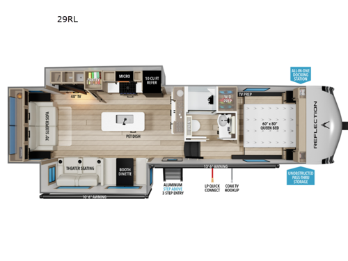 2027 Grand Design Reflection 100 Series 29RL floorplan