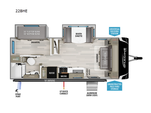 2025 Grand Design Imagine XLS 22BHE floorplan