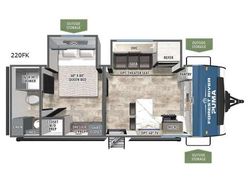 2027 Forest River RV Puma 220FK floorplan